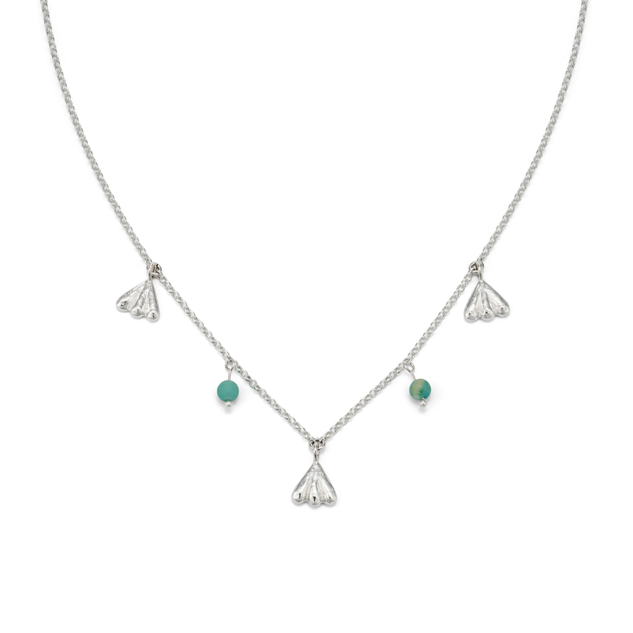 Silver Shell Beaded Necklace