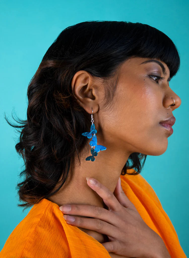 Butterfly drop earrings