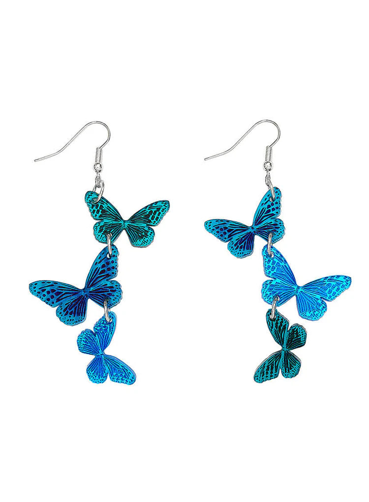 Butterfly drop earrings