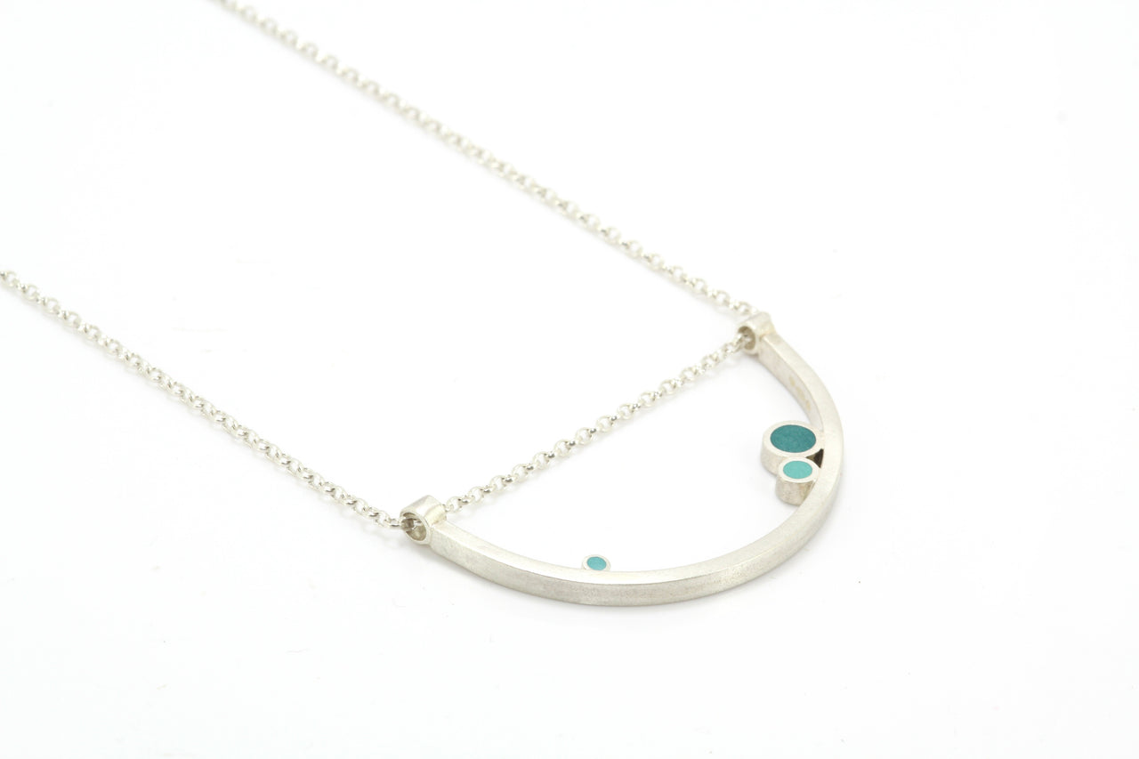 Small Curve Dot Necklace Turquoise/Green