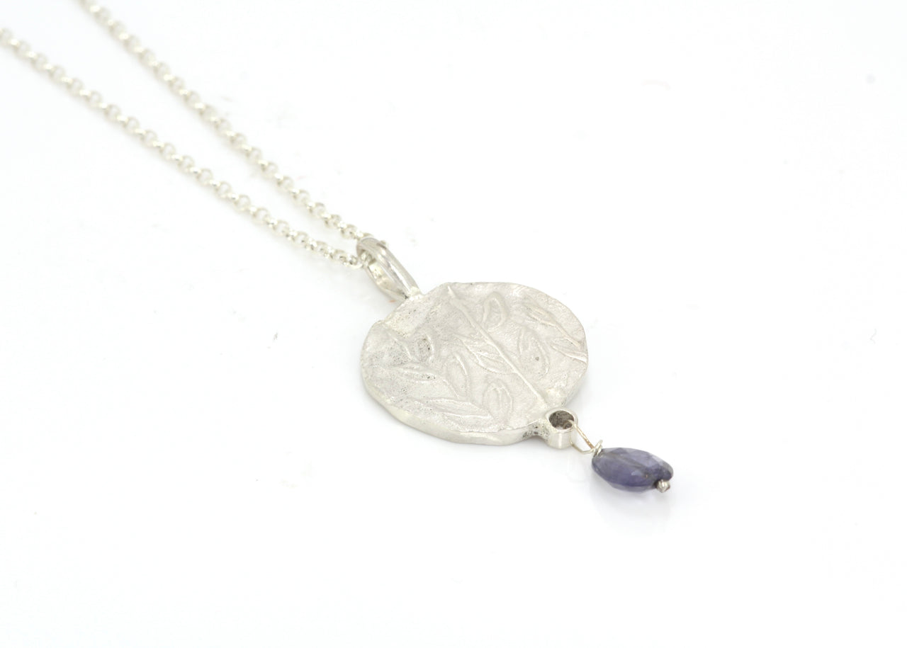 Leaf Pendant with Iolite