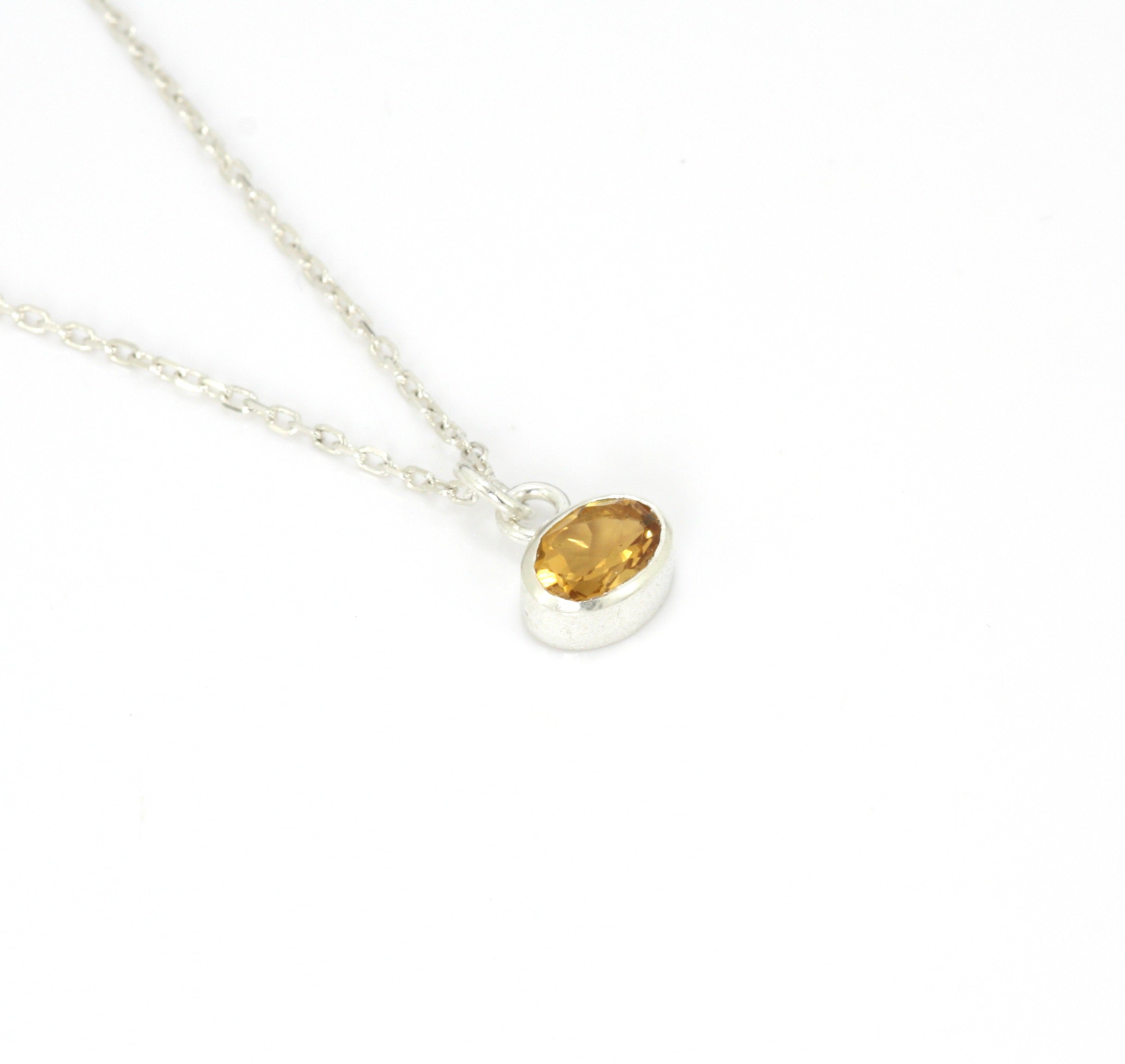 Sterling silver citrine on sale necklace