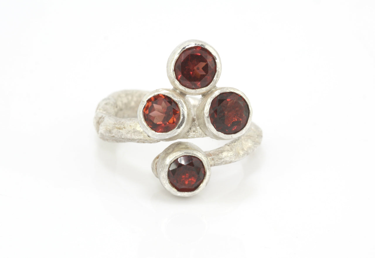 Garnet and Silver Ring