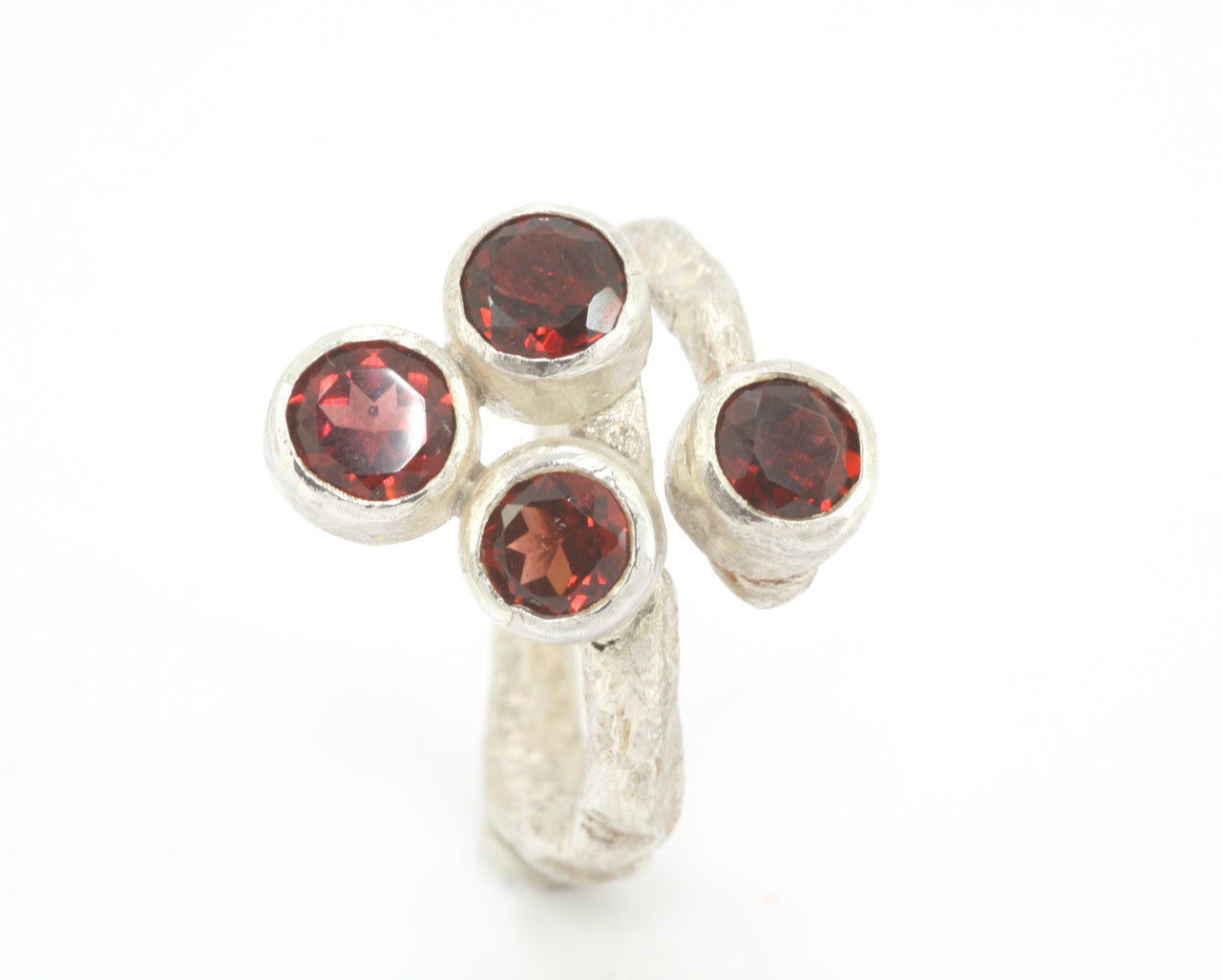 Garnet and Silver Ring