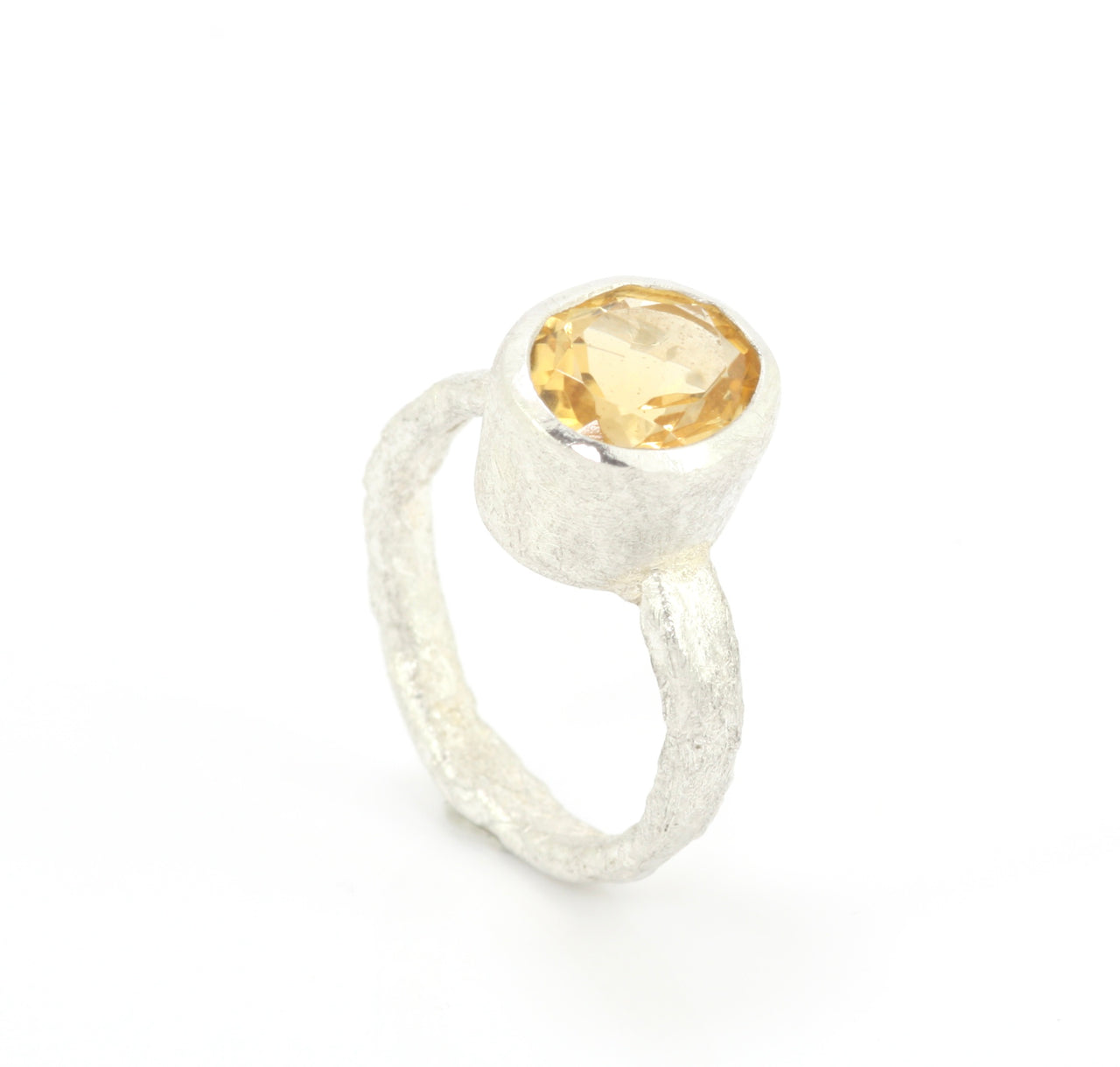 Silver Citrine Ring
