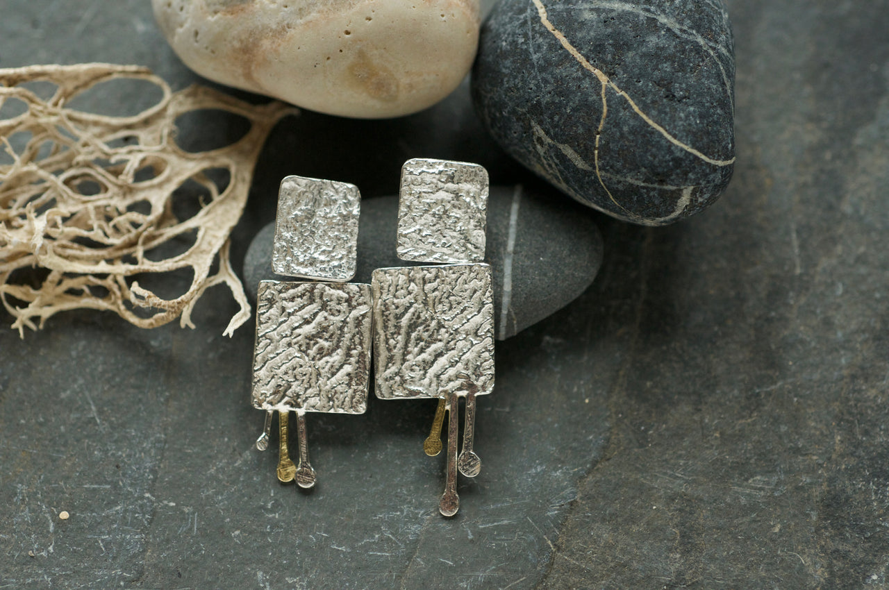 Synthesis Silver & Gold Earrings