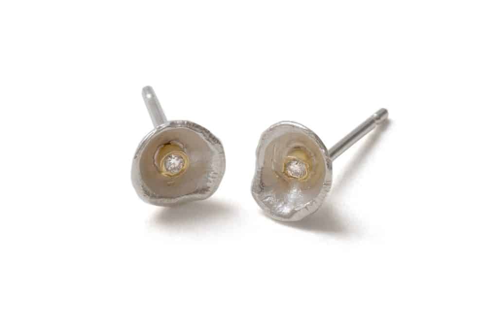 Acorn Cup Studs with Diamonds