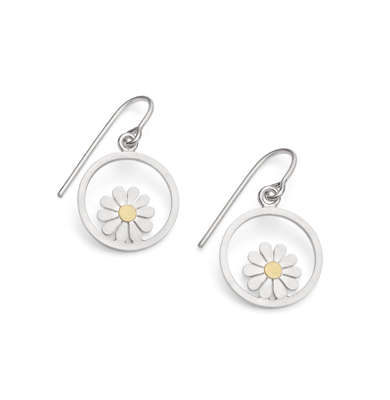 Framed Teeny Daisy Drop Earrings