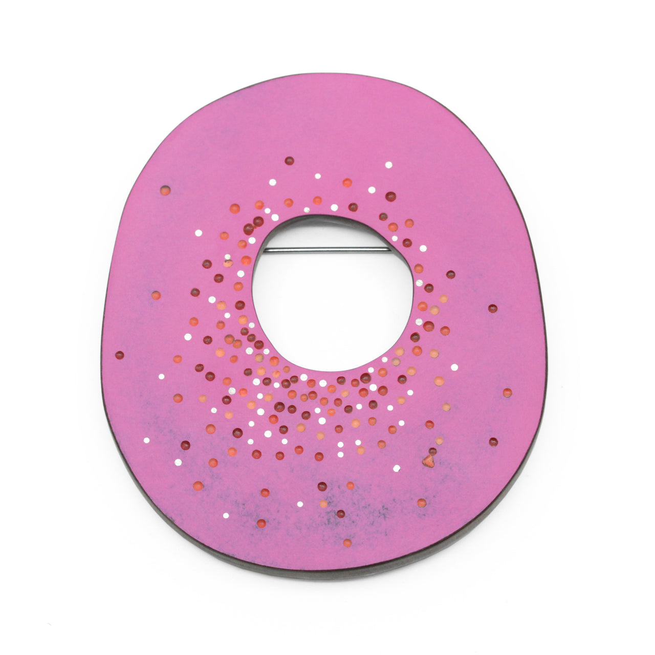 Inlaid Dot Pink Brooch