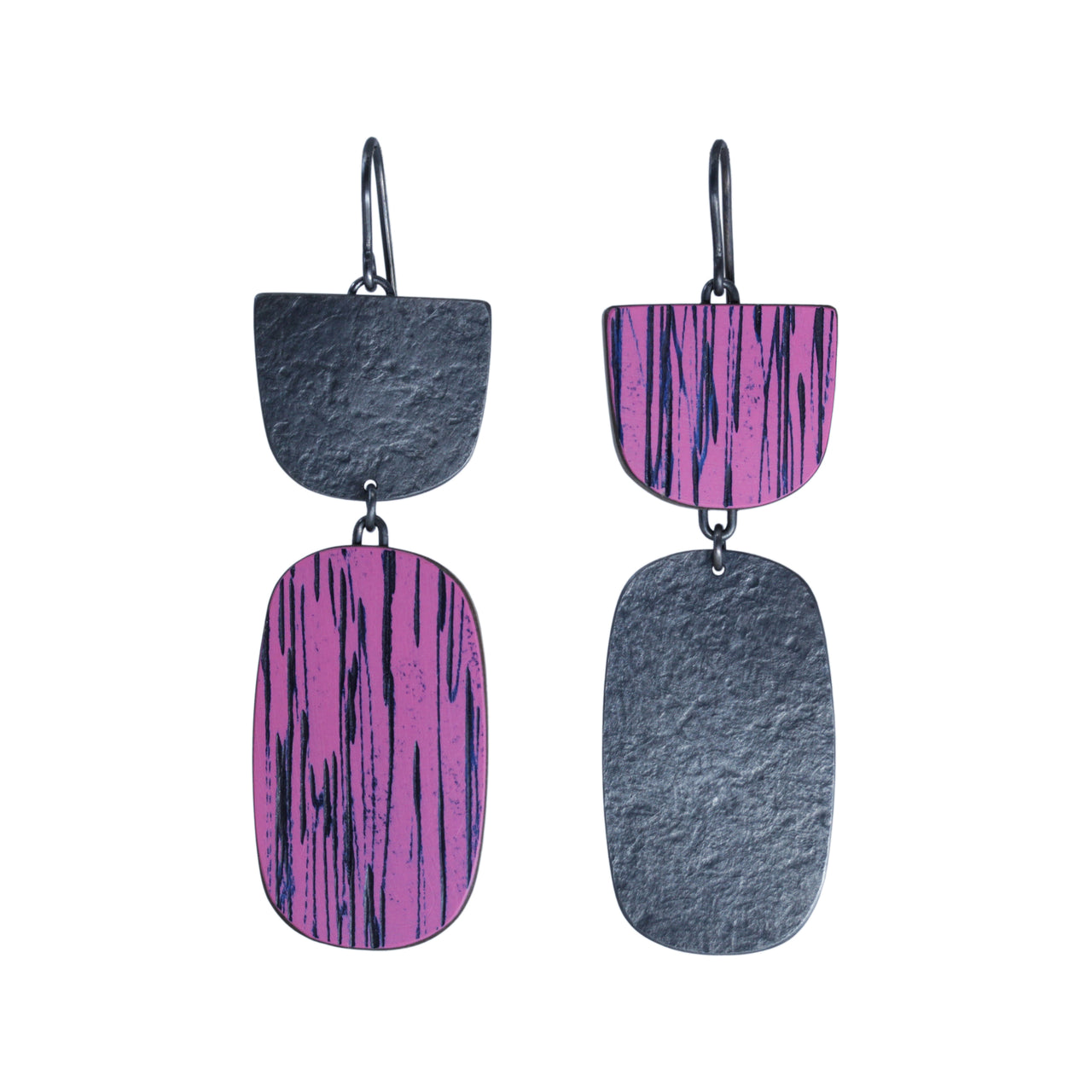 Pink Asymmetric Drop Earrings