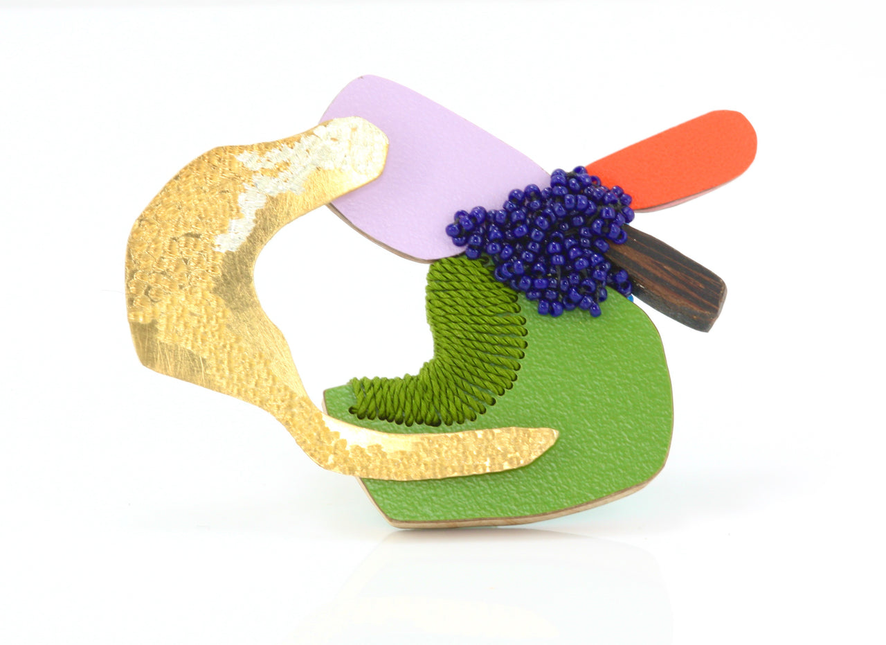 Mixed Media Reversible Brooch