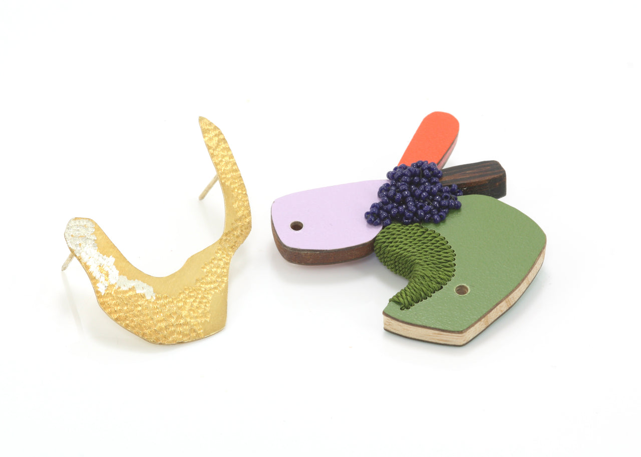 Mixed Media Reversible Brooch