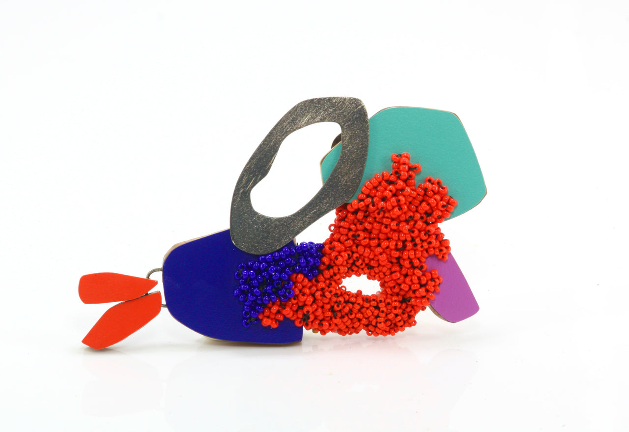Mixed Media Reversible Brooch