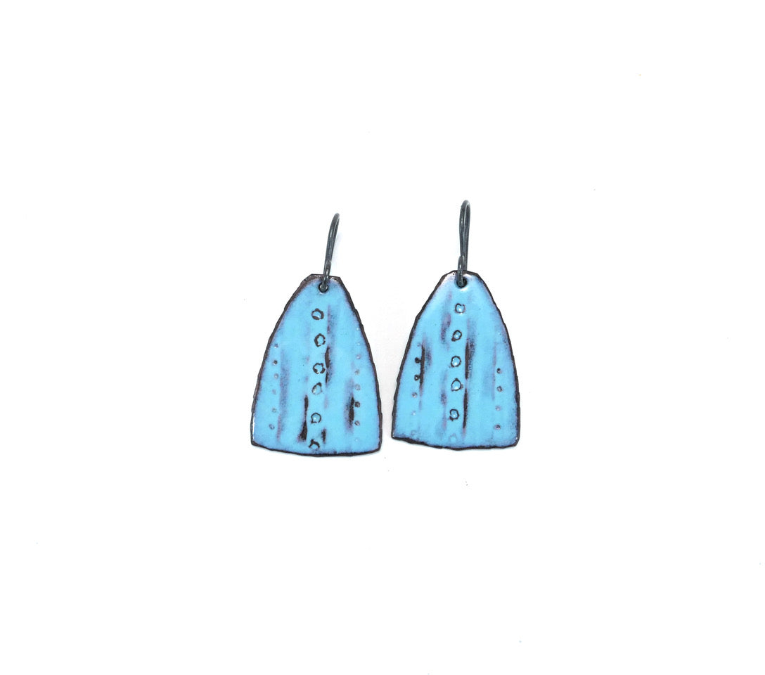 Duck Egg Blue Enamelled Earrings
