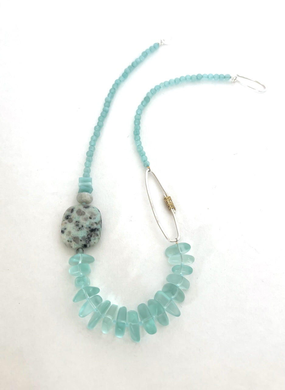 Sea Glass and Granite Necklace