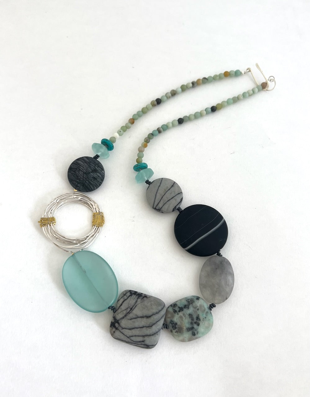 Sea Glass and Mixed Gemstone Necklace