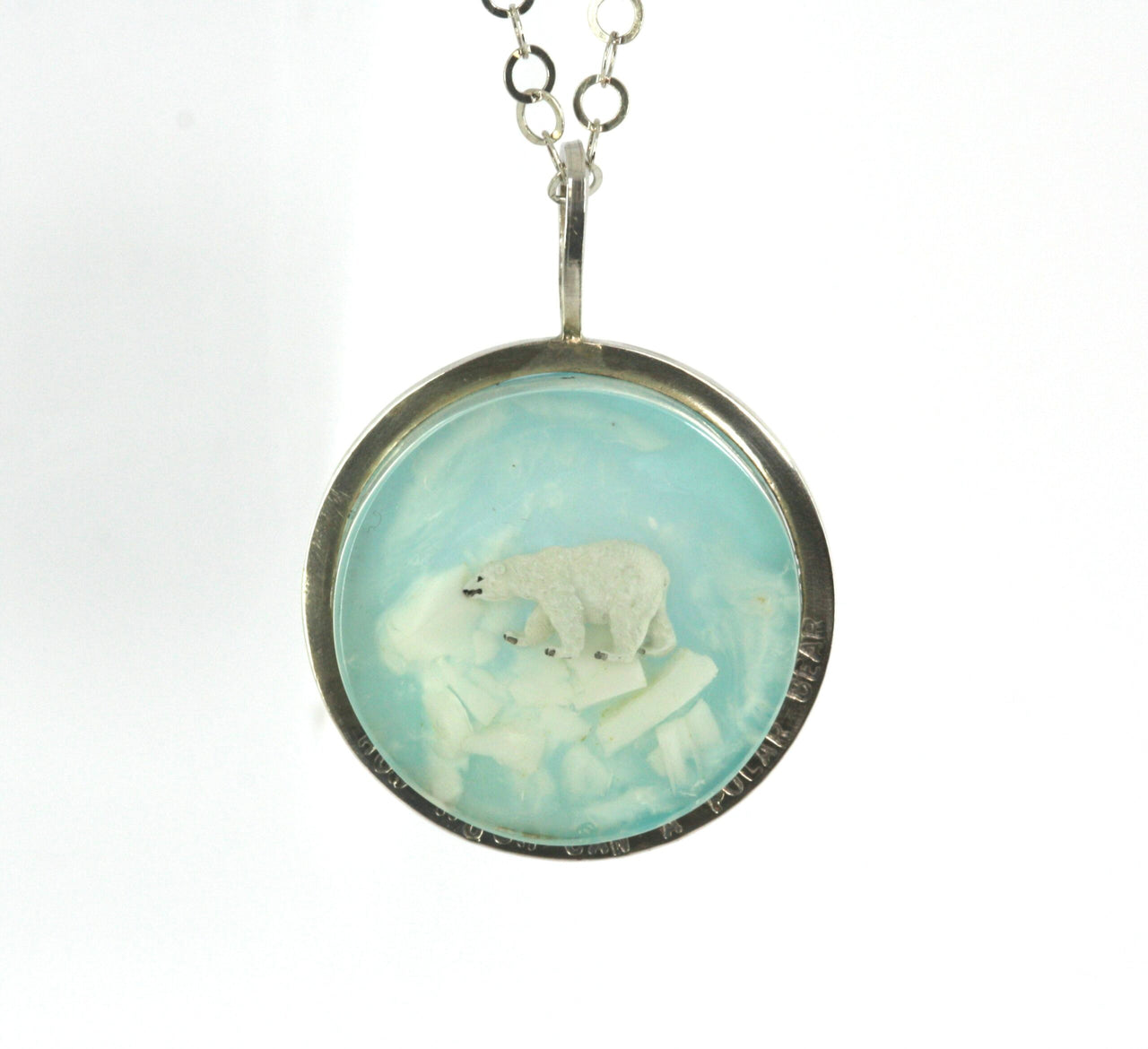Silver Resin Polar Bear Pendant
