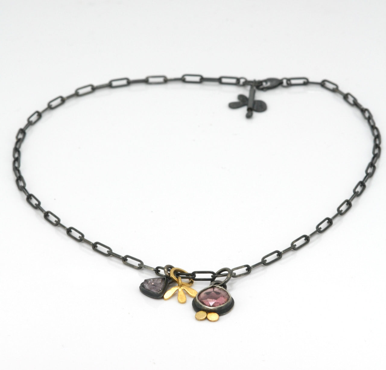 Tourmaline and Spinel Oxidised Necklace