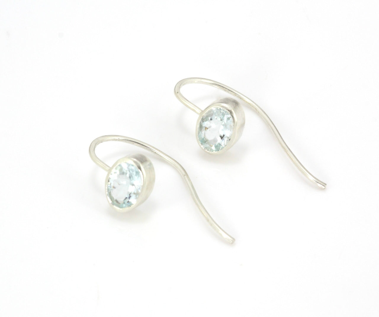 Silver / Aquamarine Birthstone Earrings