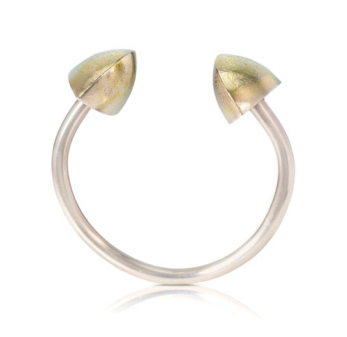 Hollow Bead Bangle with 18ct Gold Dust