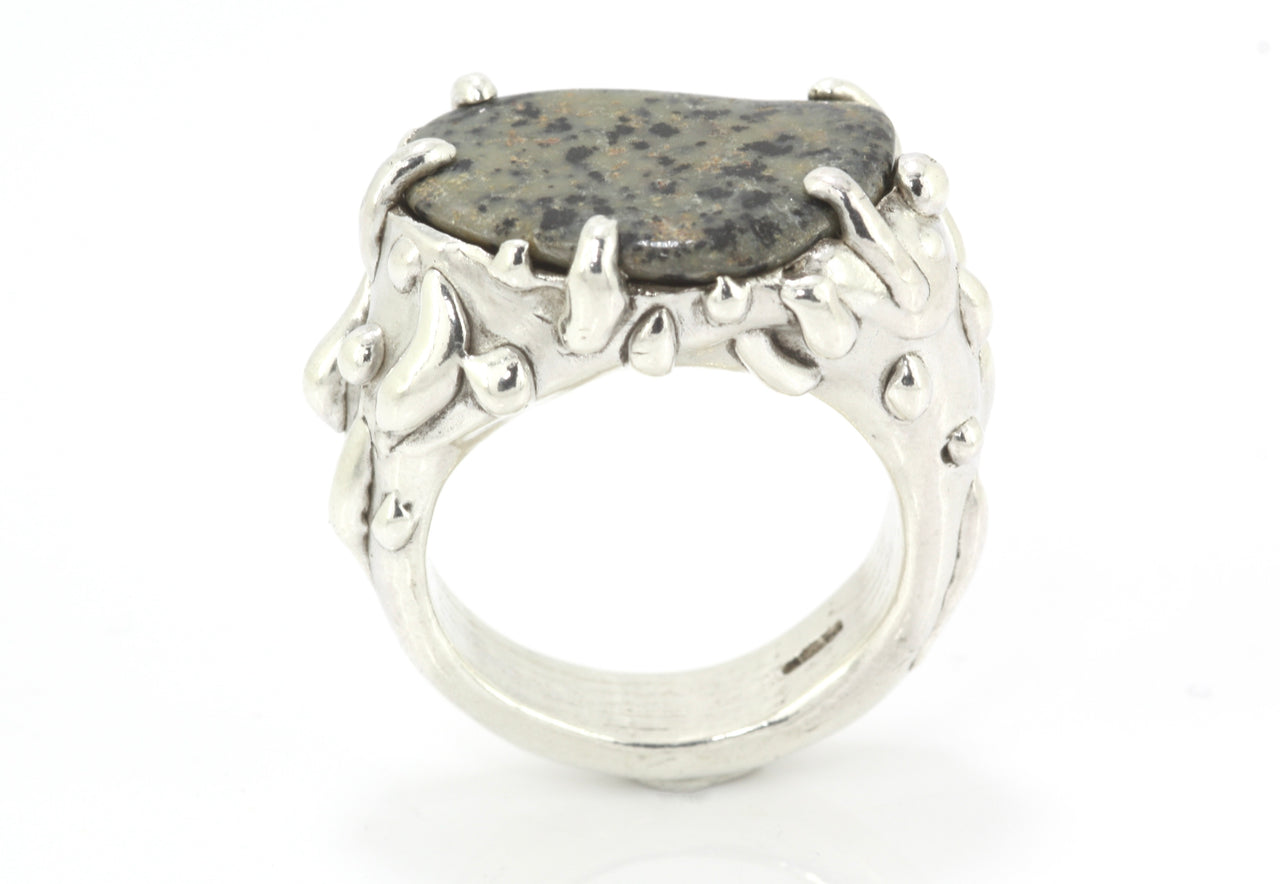 Dew Drop Ring Dalmation Jasper