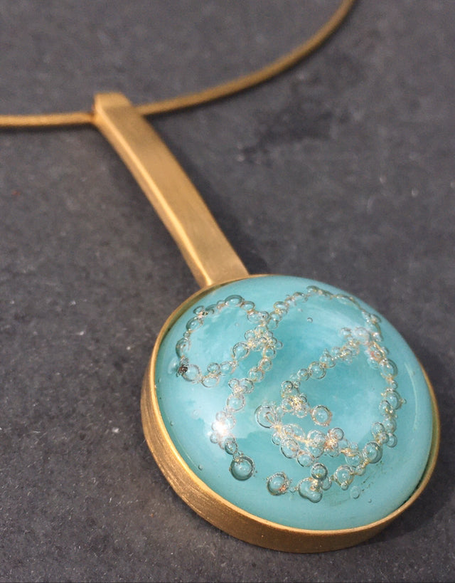 Gold Plated Glass Necklace - One Off