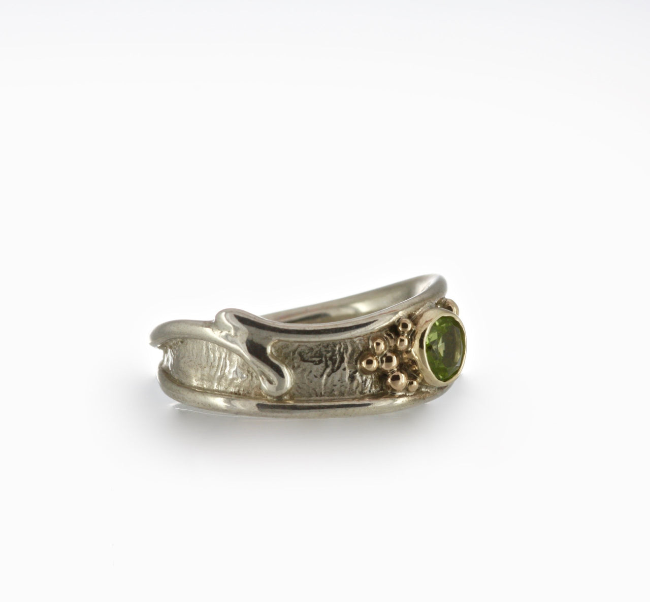 Silver, 9ct Gold, Peridot Ring