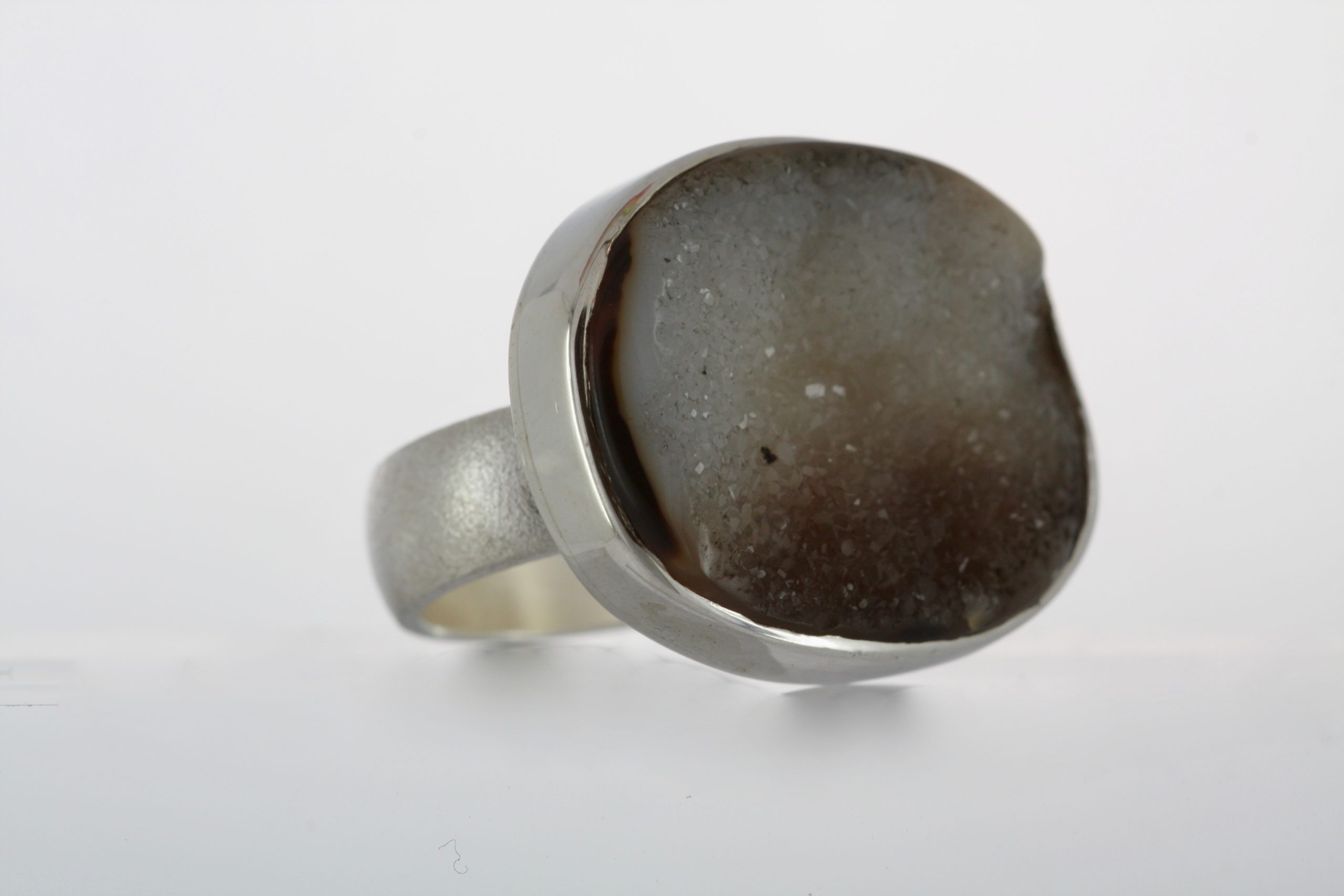 Silver on sale druzy ring