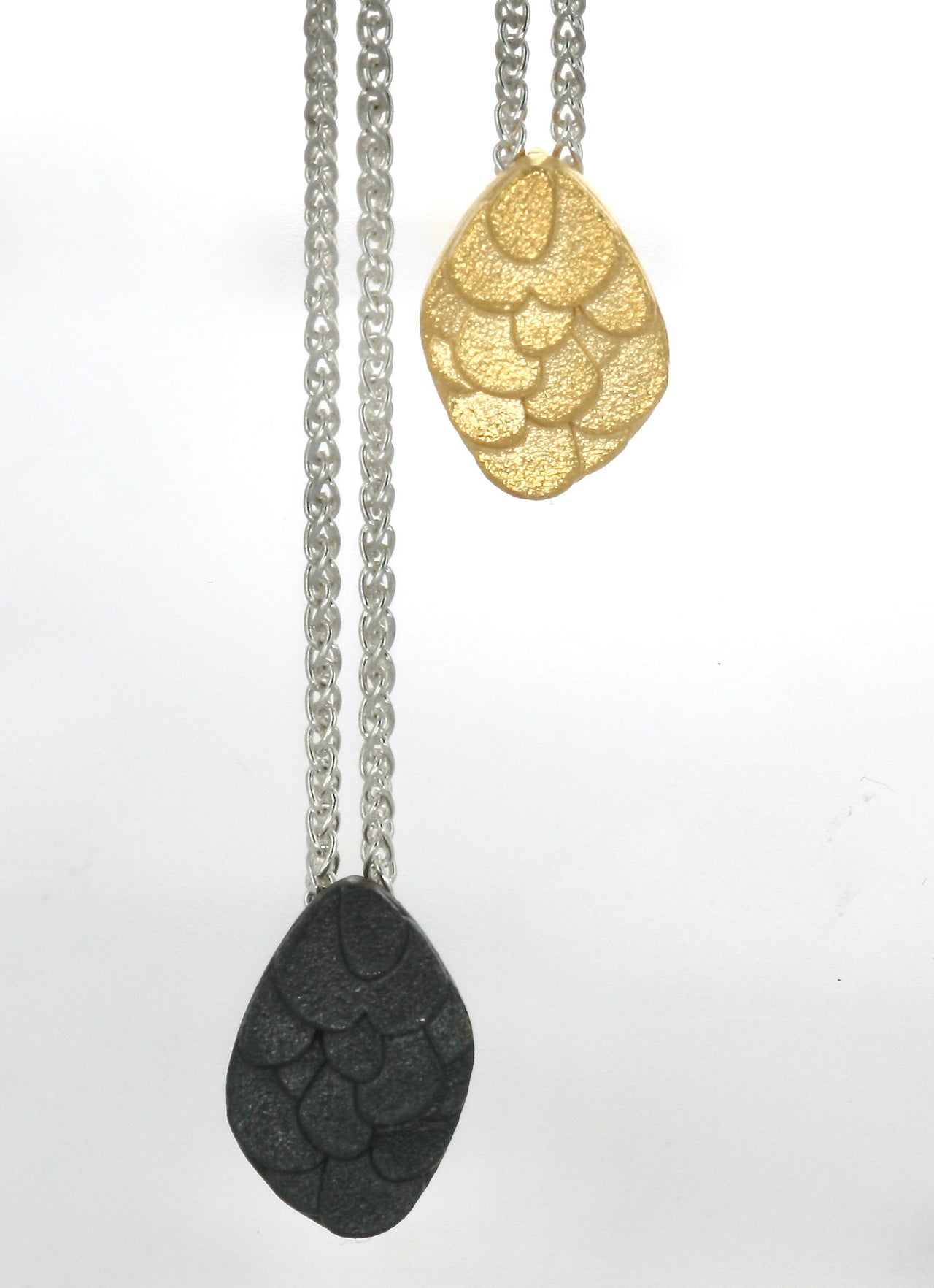 Textured Gold & Sterling Silver Pendant