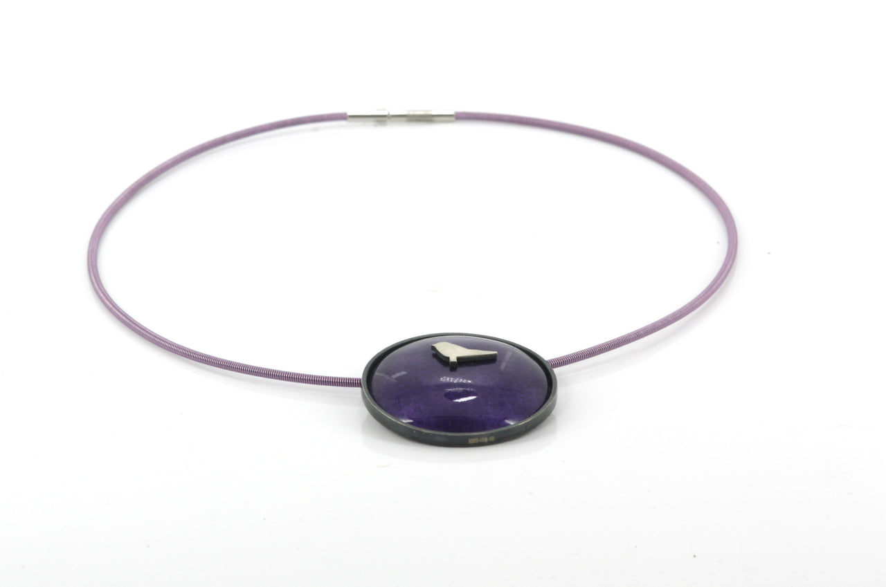 Aubergine Enamel Bird Pendant