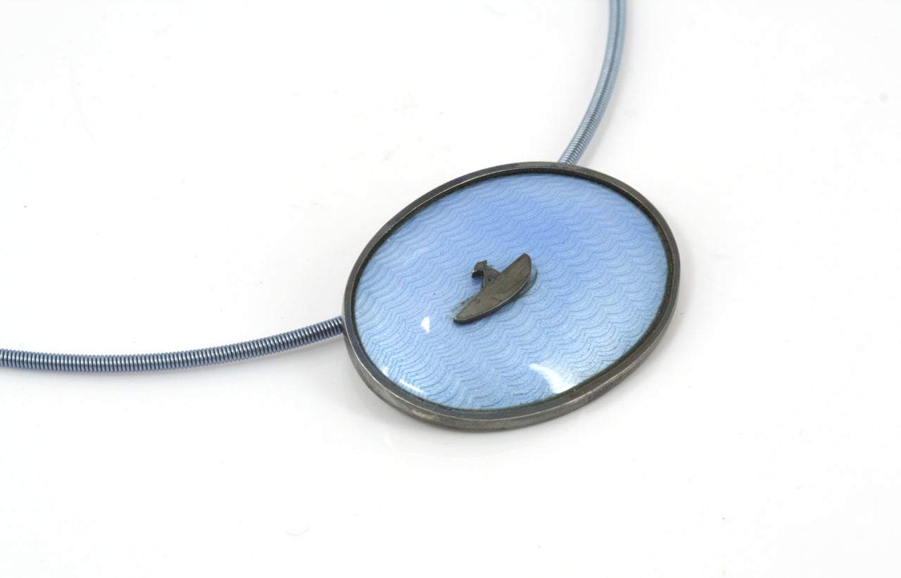 Oxidised Oval Boatman Necklace