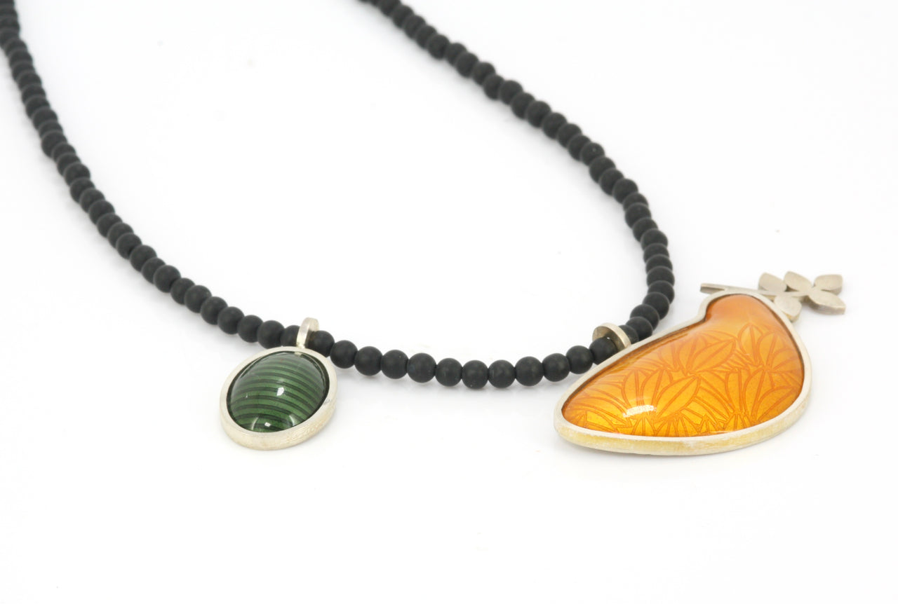 Golden Enamel Peace Bird Pendant