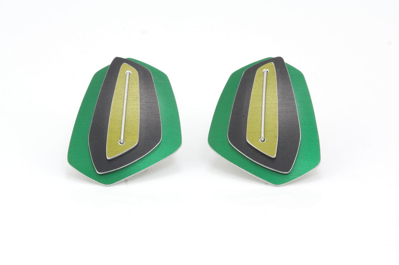 Dash Studs Green / Khaki / Black