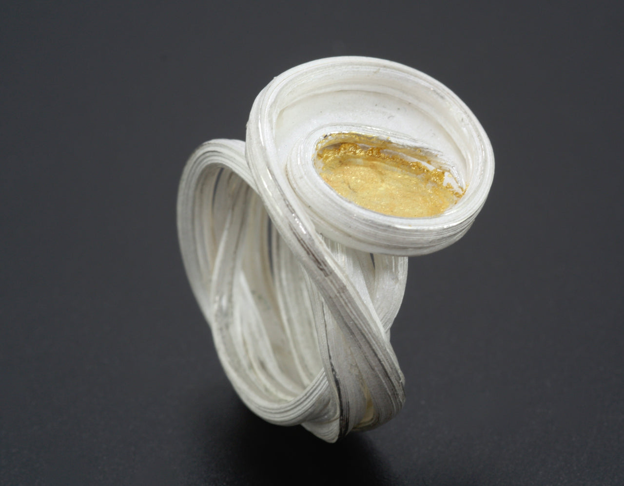 Silver ring - moon flower