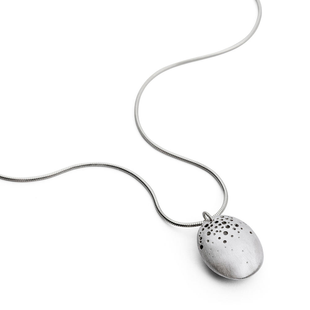 Hollow Silver Dome Necklace