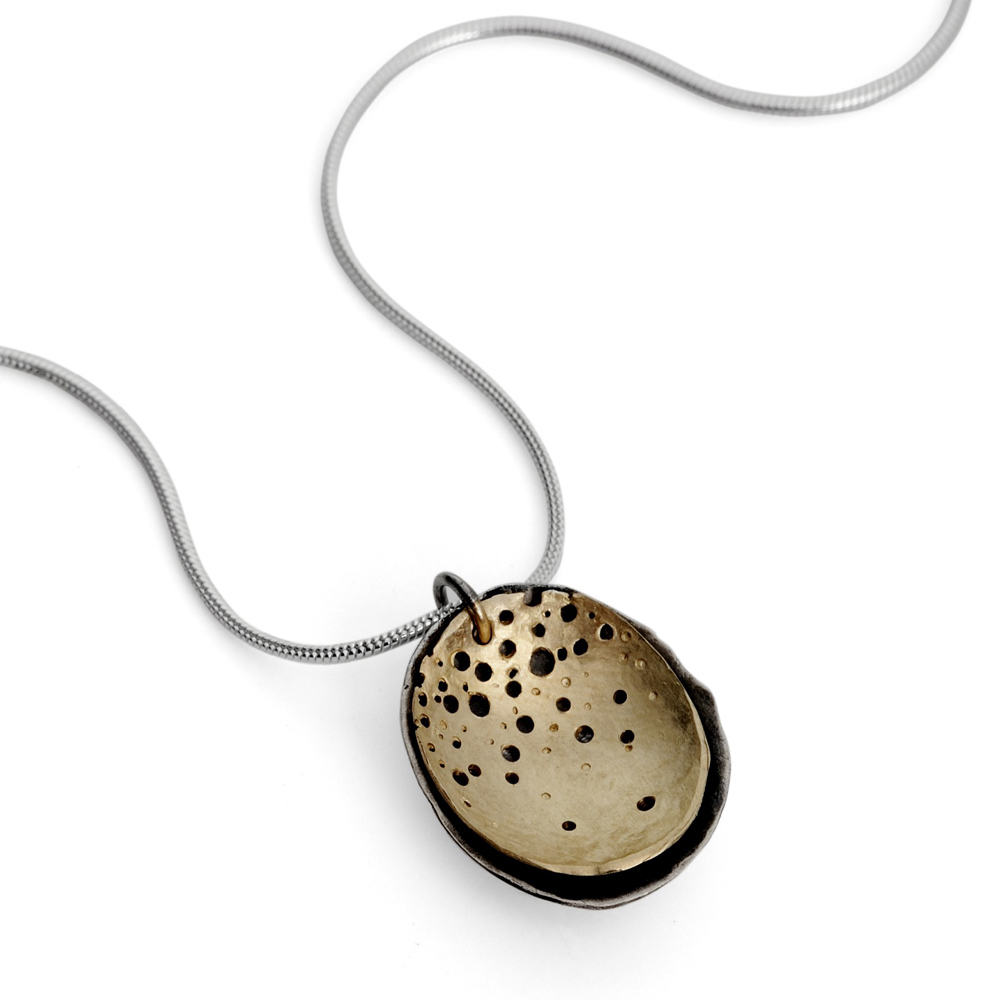 Layered Pattern Silver & Gold Necklace