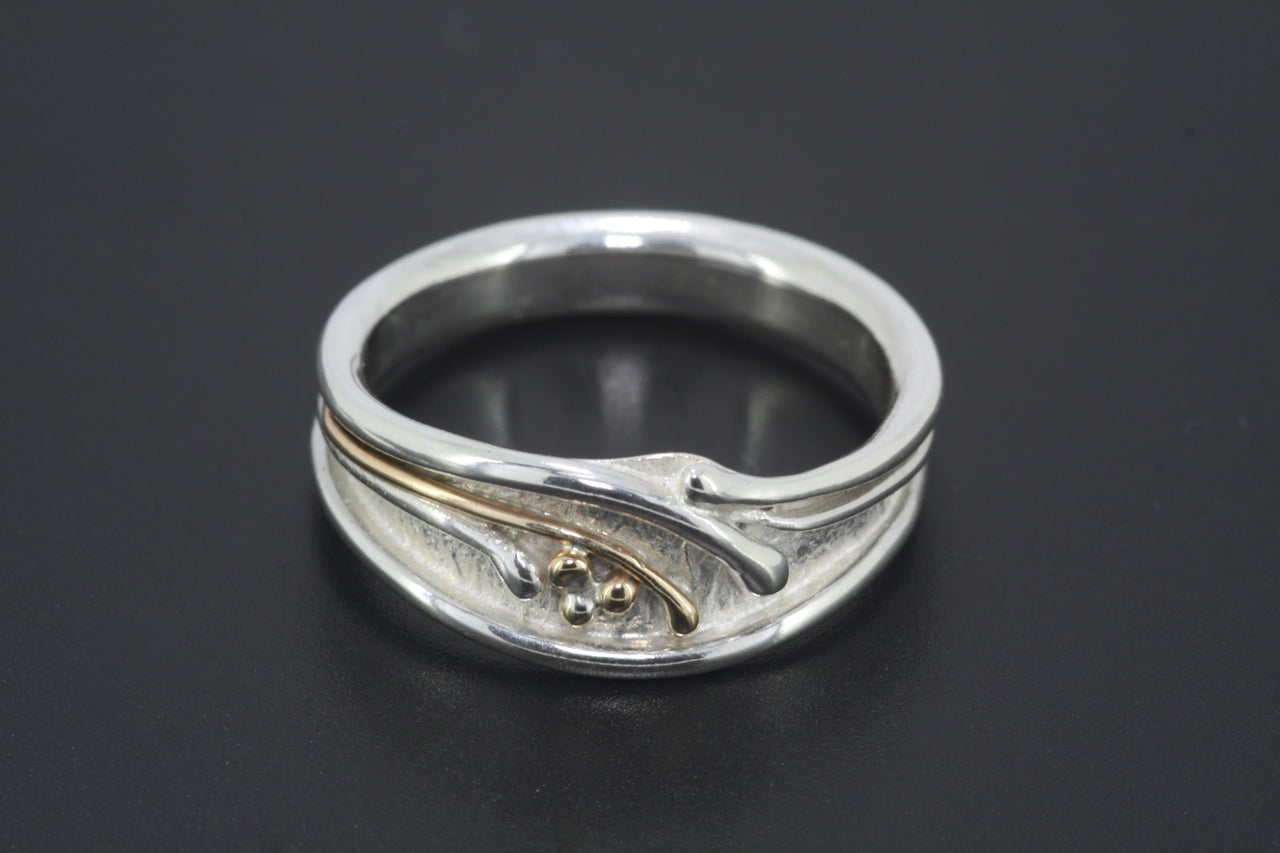 Sterling Silver 9ct Gold Ring