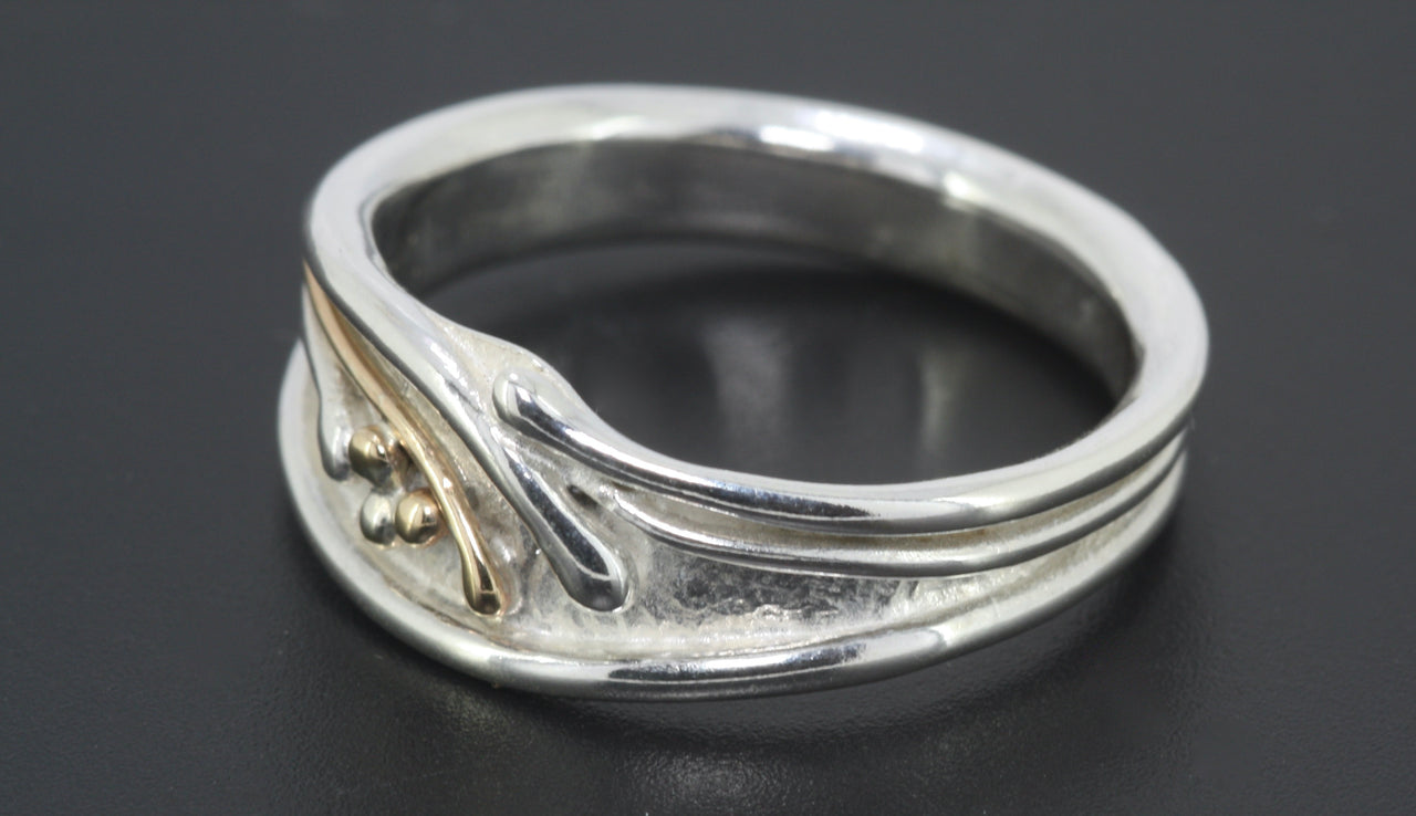 Sterling Silver 9ct Gold Ring