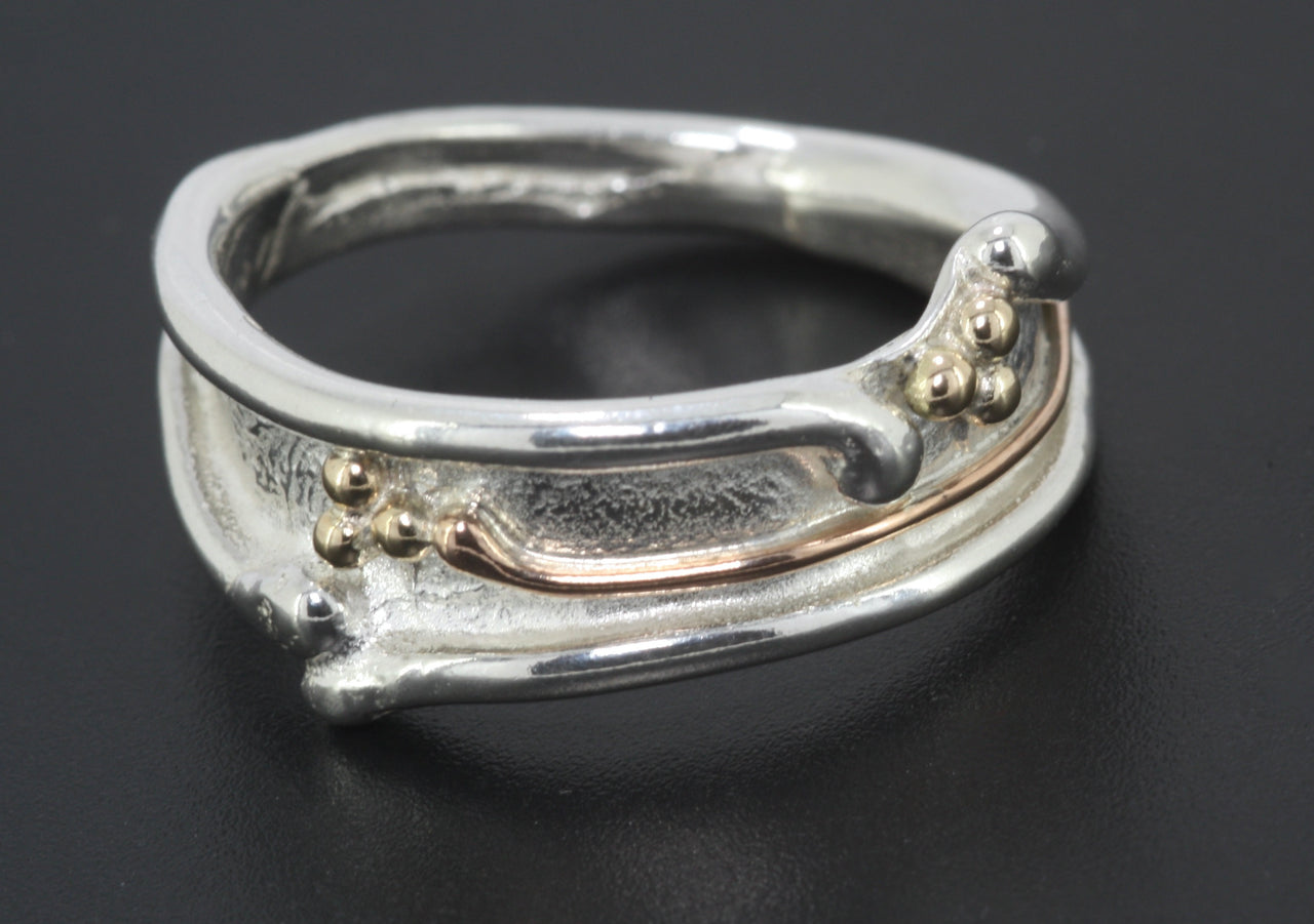 Sterling Silver 9ct Gold Ring