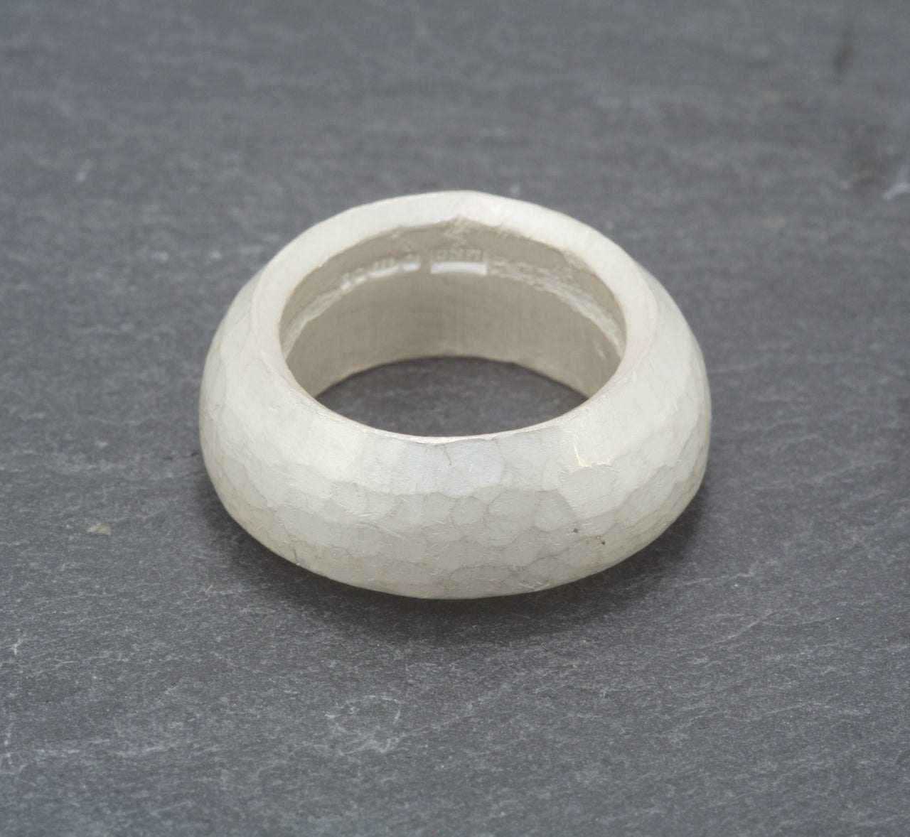 Forged fine silver ring