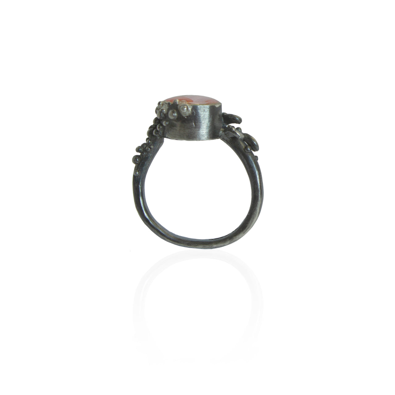 Oxidised Small Verdant Orange & Pink Ring