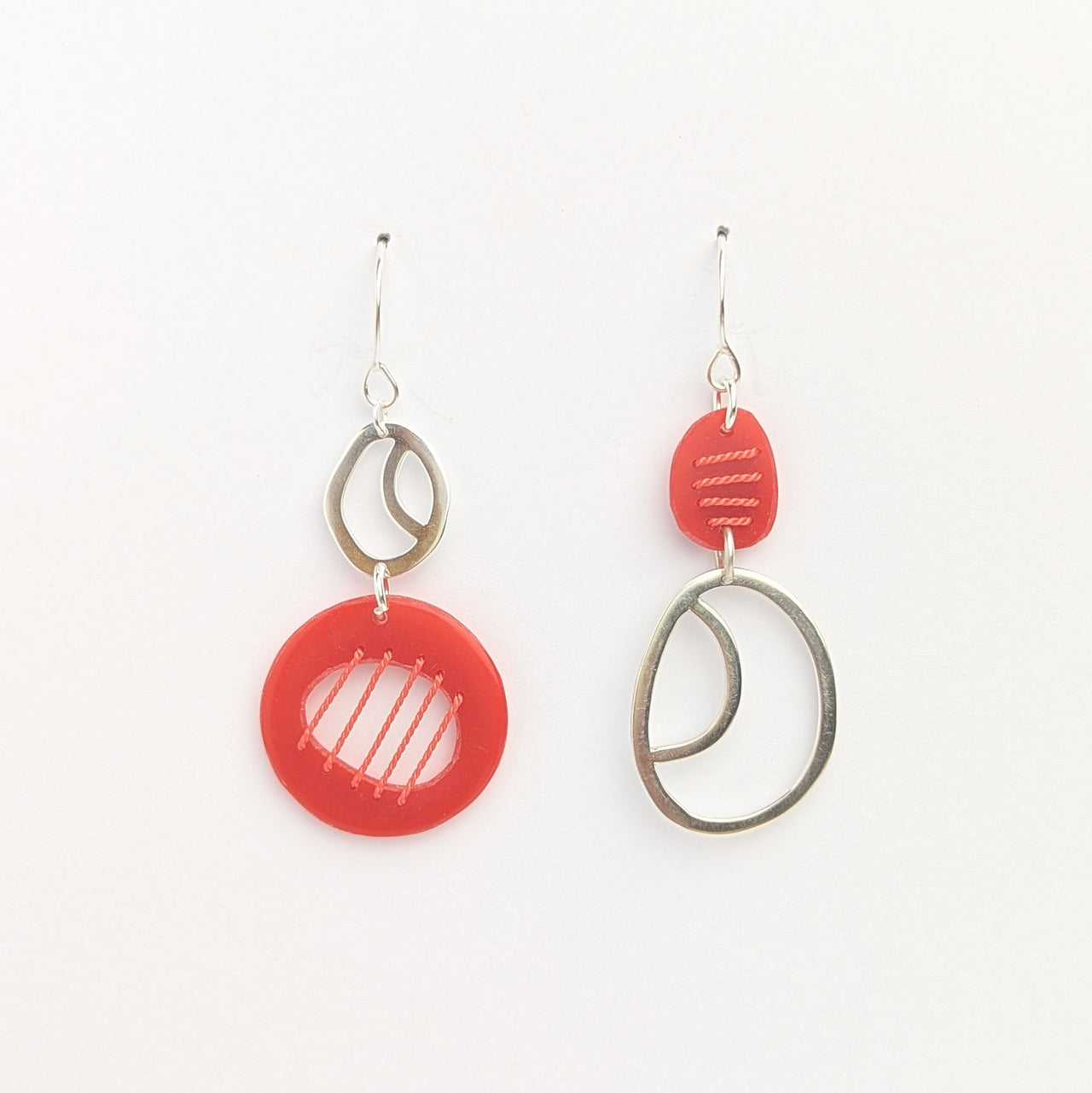 Tiddley Wink Pebble Drop Earrings Red