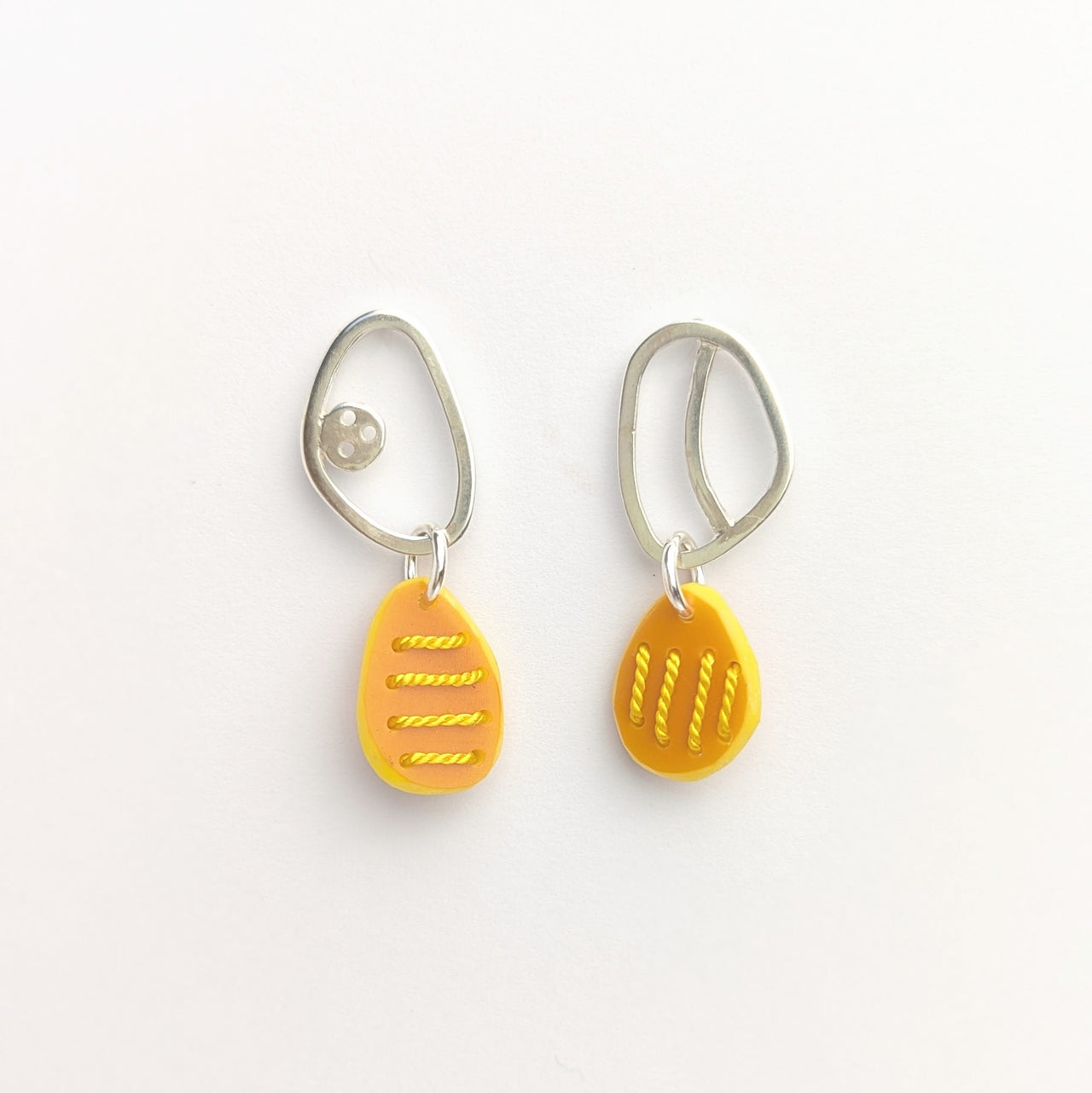 Tiddley Wink Pebble Stud Drop Earrings Yellow