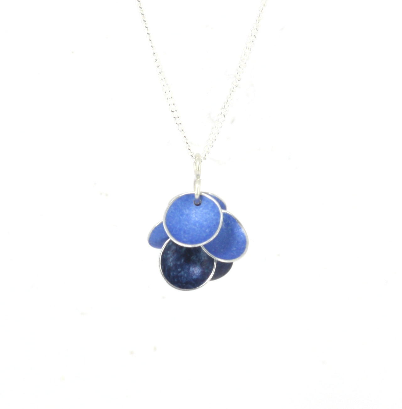 Blue and Indigo 6 Disk Cluster Necklace