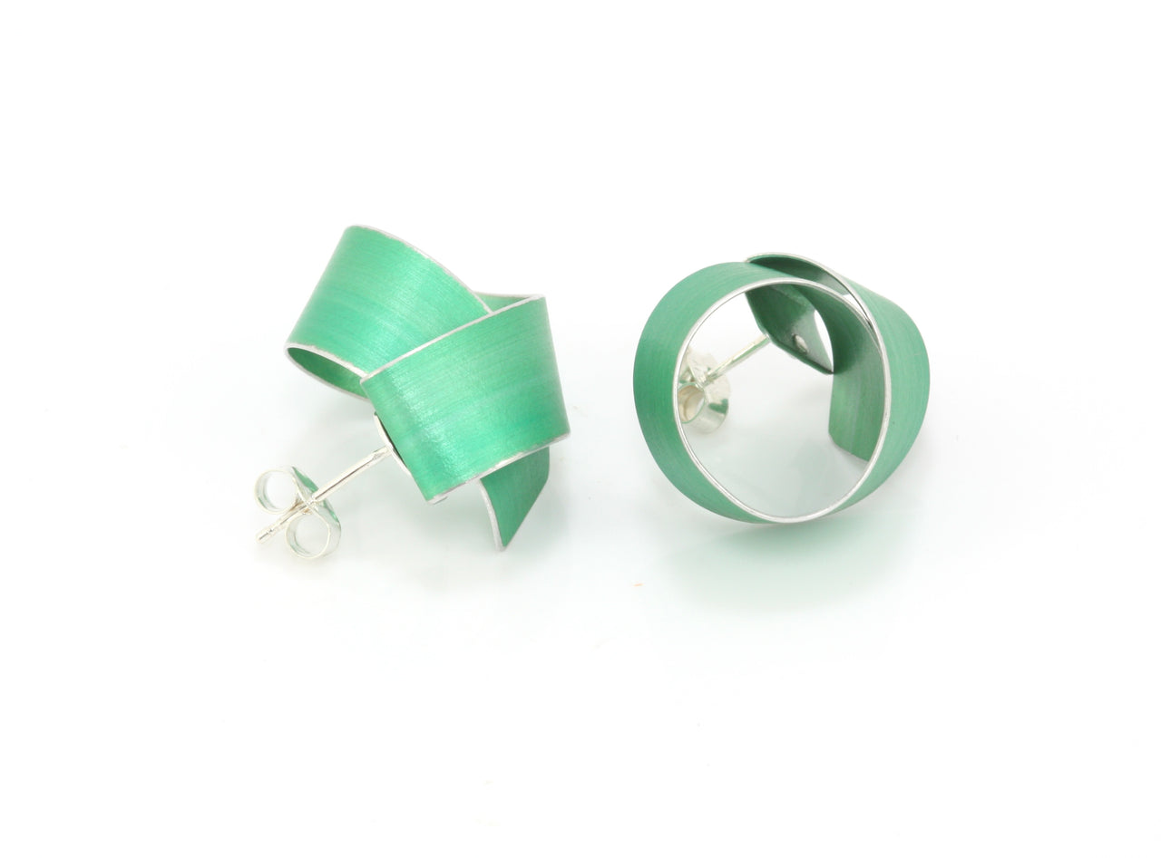 Green Coil Earrings