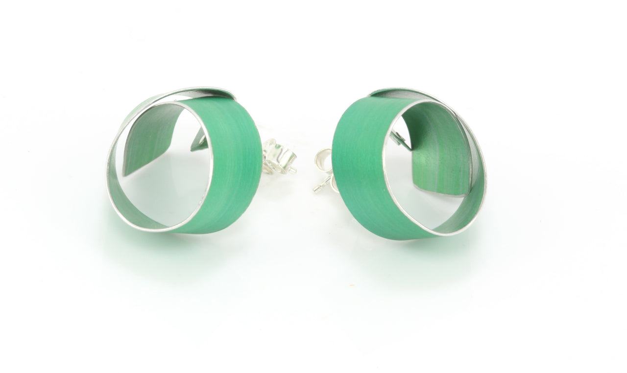 Green Coil Earrings