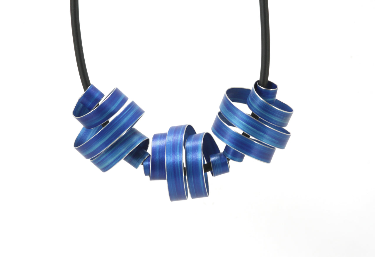 Royal Blue Triple Coil Necklace