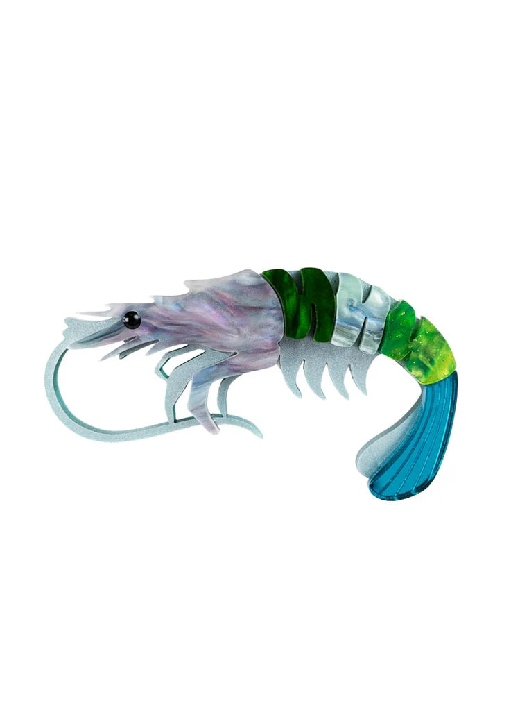 Pearly prawn brooch