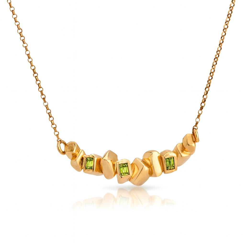 Peridot Pebble Necklace