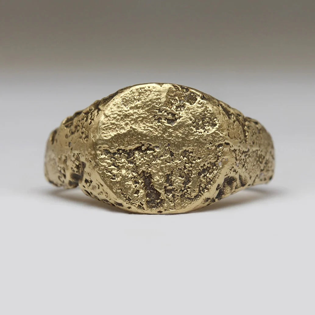9ct Yellow Gold Sandcast Signet Ring